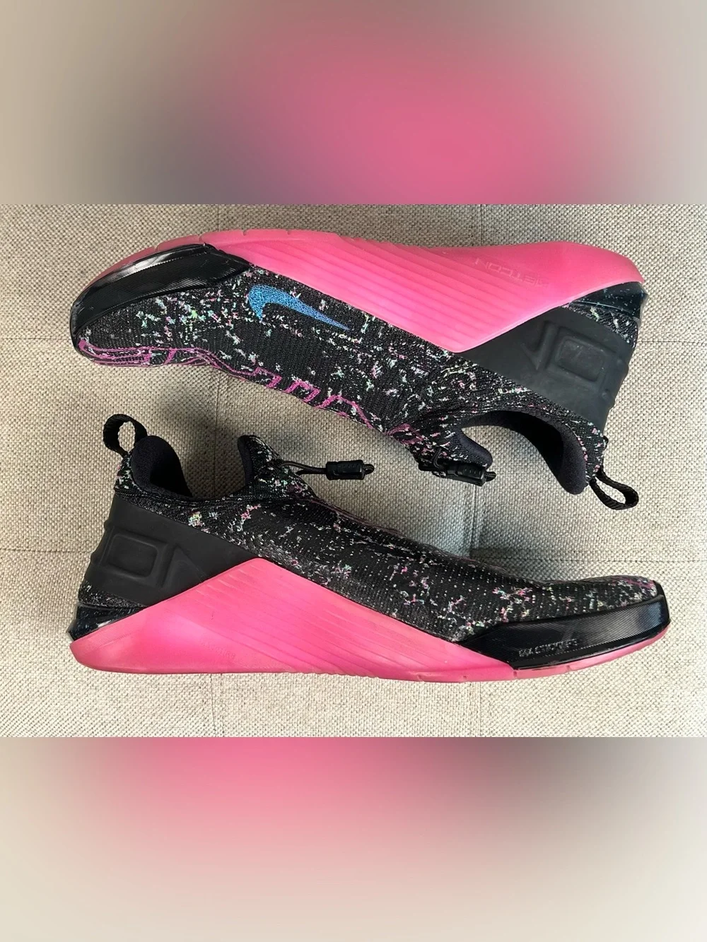Nike React Metcon AMP Black Pink Cross Training Gym Shoes Womens 9.5 CT9155-063 - Picture 10 of 15